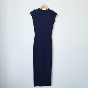 Zara Fitted Maxi Dress (Black)